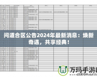 問道合區(qū)公告2024年最新消息：煥新奇遇，共享經(jīng)典！