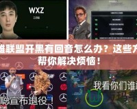 英雄聯(lián)盟開黑有回音怎么辦？這些方法幫你解決煩惱！
