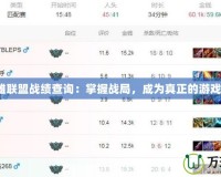 《英雄聯(lián)盟戰(zhàn)績(jī)查詢：掌握戰(zhàn)局，成為真正的游戲王者》