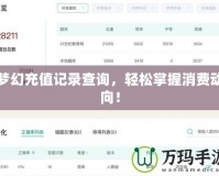 夢(mèng)幻充值記錄查詢，輕松掌握消費(fèi)動(dòng)向！