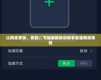 讓網(wǎng)絡(luò)更快、更穩(wěn)：飛加速器助你暢享極速網(wǎng)絡(luò)體驗