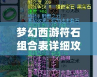 夢幻西游符石組合表詳細攻略——輕松搭配，提升戰(zhàn)力！