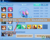 神武卡新手經(jīng)驗(yàn)：如何快速上手，輕松開啟神武之旅