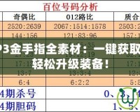 怪物獵人P3金手指全素材：一鍵獲取稀有素材，輕松升級裝備！