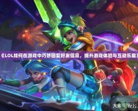 《LOL如何在游戲中巧妙回復(fù)好友信息，提升游戲體驗(yàn)與互動樂趣》