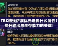 TBC增強薩滿優(yōu)先選擇什么屬性？提升輸出與生存能力的關(guān)鍵！