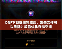 DNF下載安裝完成后，哪些文件可以刪除？教你優(yōu)化存儲(chǔ)空間
