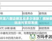 天龍八部企鵝王給多少活躍？揭秘新玩法與獎勵系統(tǒng)