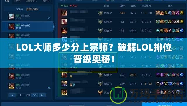 LOL大師多少分上宗師？破解LOL排位晉級奧秘！