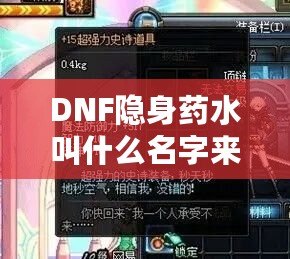 DNF隱身藥水叫什么名字來著？揭秘這款神奇道具背后的秘密