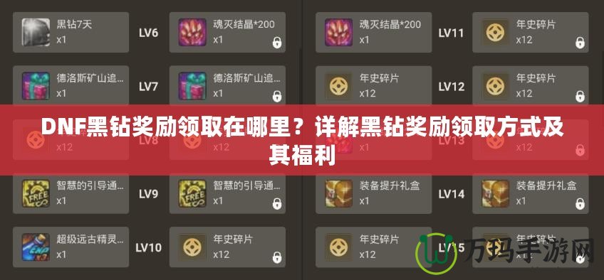 DNF黑鉆獎勵領(lǐng)取在哪里？詳解黑鉆獎勵領(lǐng)取方式及其福利