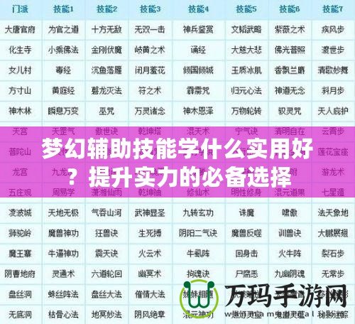 夢(mèng)幻輔助技能學(xué)什么實(shí)用好？提升實(shí)力的必備選擇