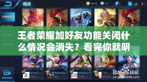 王者榮耀加好友功能關(guān)閉什么情況會(huì)消失？看完你就明白了！