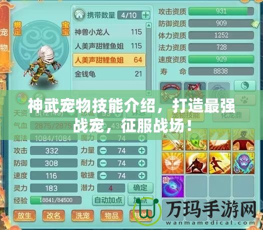 神武寵物技能介紹，打造最強戰(zhàn)寵，征服戰(zhàn)場！