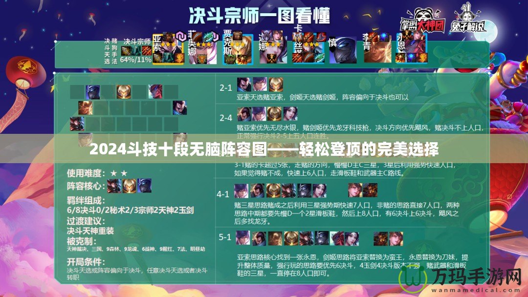 2024斗技十段無腦陣容圖——輕松登頂?shù)耐昝肋x擇